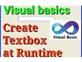 create text box at run time in visual basics visual basic tutorial