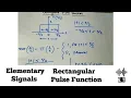 Elementary Signals Rectangular Pulse Function Basic Concepts