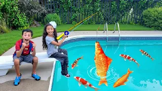 Heidi & Zidane في مغامرة صيد السمك! 🎣🐙 تحدي ممتع في المسبح | قصص أطفال