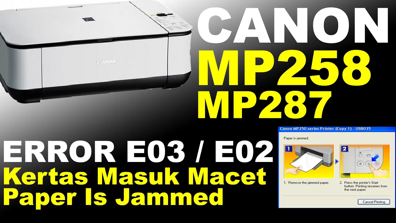 Service Printer Canon mP258 mP287 Error E03. 