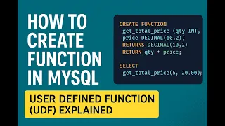 How To Create Function In MySQL User Defined Function UDF Explained