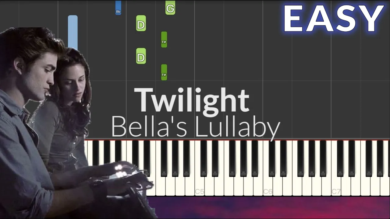 Twilight - Bella's Lullaby EASY Piano Tutorial + Lyrics