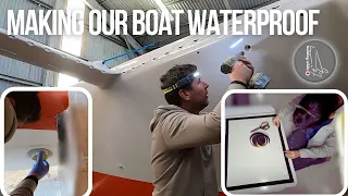 Making her WATERPROOF! Thru-hulls, vents & Sealants! – S03 E35