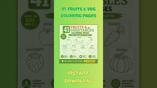 41 Fruits Vegetables Coloring Pages Printable PDF for Preschool Kids