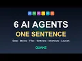 6 AI Agents One Sentence Data Stocks Files Software Shortcuts More