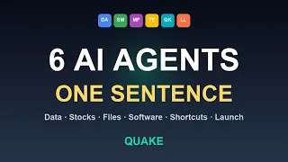 6 AI Agents One Sentence Data Stocks Files Software Shortcuts More