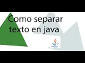 Como separar texto en java netbeans
