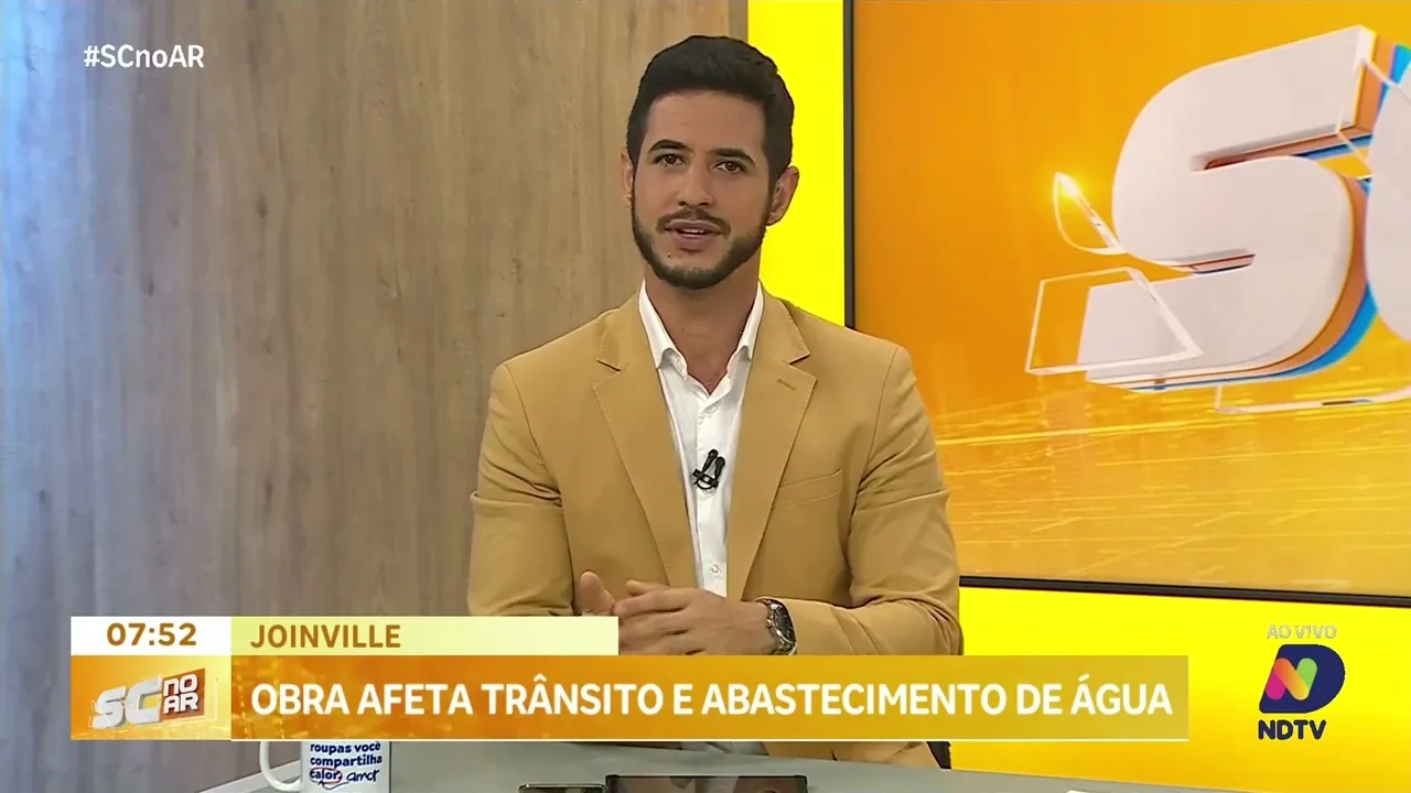 Obra afeta trânsito e abastecimento de água em Joinville