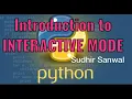 Python Interactive Mode Class XI Computer Science Sudhir Sanwal