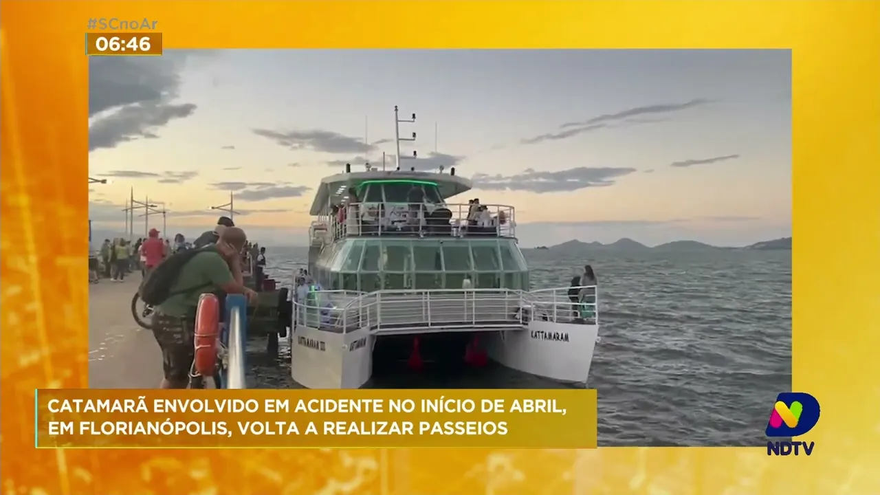 Embarcação do 'Catamarã' volta a realizar passeios em Florianópolis