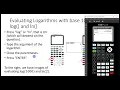 Evaluating Logarithms with base 10 and e log and ln