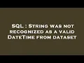 SQL String was not recognized as a valid DateTime from dataset