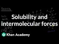 Solubility and intermolecular forces AP Chemistry Khan Academy