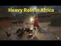 Download Lagu Heavy Rain at Night with Terrifying Thunderstorms and Lightning in an African Traditional homestead