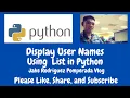 Display User Names Using List in Python