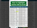 How to Auto highlight Active Cell in Excel | #excelhacks #exceltips #Shorts #Excel #excelshorts