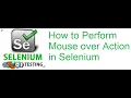 Selenium Class 42 How to Perform Mouse over Action in Selenium