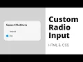 Create Custom Radio Input using HTML CSS