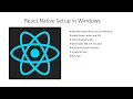 React Native Tutorial React-Native Setup in Windows Android Environment