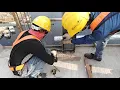 Railing post rebar binding and formwork setting of a Bridge