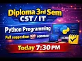 Diploma 3rd Sem Python Programming Live Class Full Suggestion by CS Learning with Rumpa