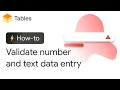 Validate number and text data entry