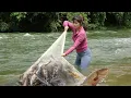 Lagu Fishing Alone on Rivers | Traditional Fishing with Nets | Catch a Lots of Fish