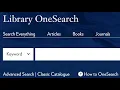 Library OneSearch EDS Introduction