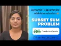 Subset Sum problem DP series Lecture-1
