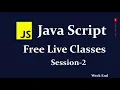 JavaScript Tutorial Introduction Class-2