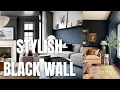 Stylish Black Accent Wall for Living Room Black Wall Ideas and Design