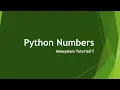 Python Numbers Numbers Python programming language Malayalam Tutorial Python Data Types