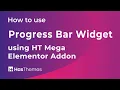 How to use Progress Bar Widget using HT Mega Elementor Addon Part 10