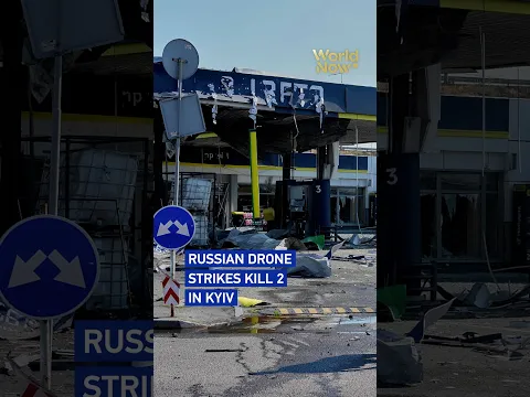 Russian drone strikes kill 2 in Kyiv #worldnow