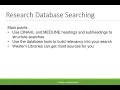 Using Advanced Search Functions in CINAHL and MEDLINE via Ebsco NURS