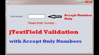 Accept only Numbers in TextField In JAVA Swing Desktop Application validation