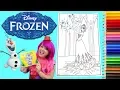 Coloring Queen Elsa Disney Frozen GIANT Coloring Book Page Crayola Colored Pencil KiMMi THE CLOWN