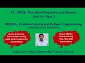 Python MCQ Multiple Choice Question and Answer GE8151 - PSPP Unit 4