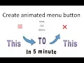 Animated Menu Button nav button line to Cross animation using HTML CSS JQuery