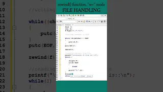 rewind function and w write mode File Handling C Program