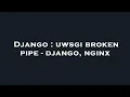 Django uwsgi broken pipe - django nginx