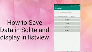 How to store data into Sqlite and display in listview