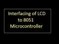 LCD interfacing to 8051