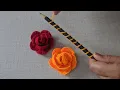 Amazing Hand Embroidery flower design trick with pencil Hand Embroidery Rose flower design idea