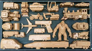 Membersihkan Mainan Mobil Balap, Truk Molen, Pesawat, Kereta Cepat, Bus, Slender, Forklift dan Beko