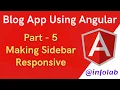 Blog App Using Angular Part 5 Making sidebar responsive