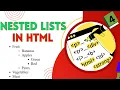 Nested Ordered list Unordered list in HTML Web Development Tutorials