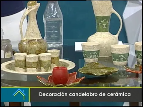 Decoración candelabro de cerámica