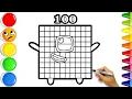 NUMBERBLOCK 100 Easy Drawing Coloring