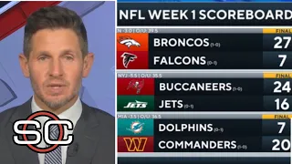 ESPN breaks Preseason Wk 1 Broncos overwhelm Tua Falcons Commanders def Dolphins Bucs beat Jets